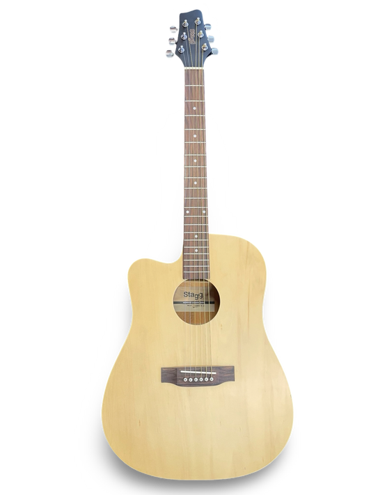 Pre-Owned Stagg | SA30DCE-N Dreadnought Cutaway Acoustic-Electric Guitar - Natural | Left Handed