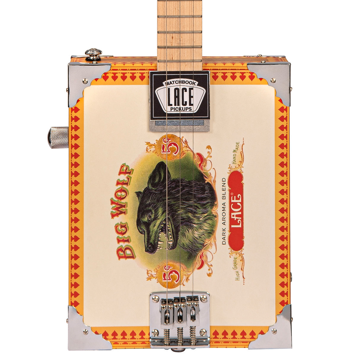 Lace Cigar Box Electric Guitar ~ 3 String ~ Big Wolf