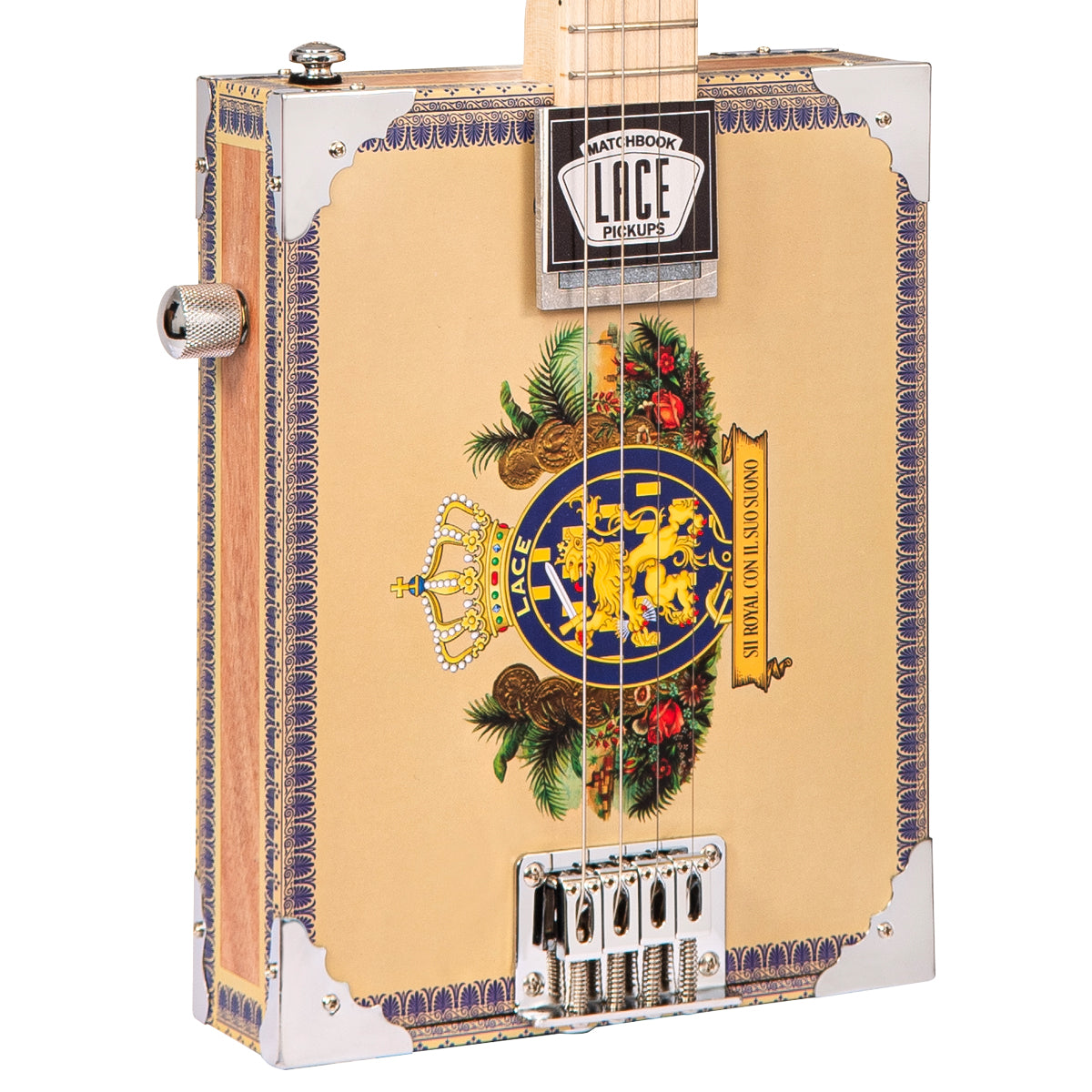 Lace Cigar Box Electric Guitar | 4 String | Royalty