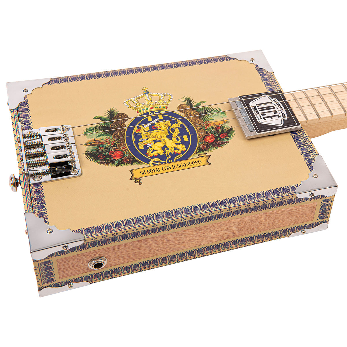 Lace Cigar Box Electric Guitar | 4 String | Royalty