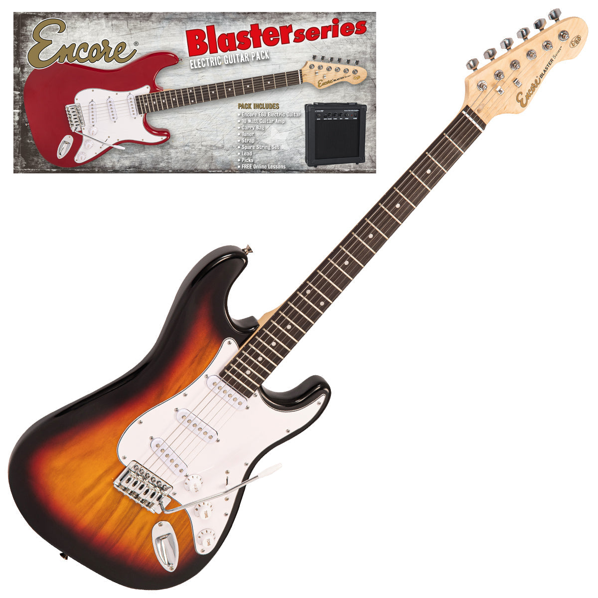 Encore Blaster E60 Electric Guitar Pack | Sunburst