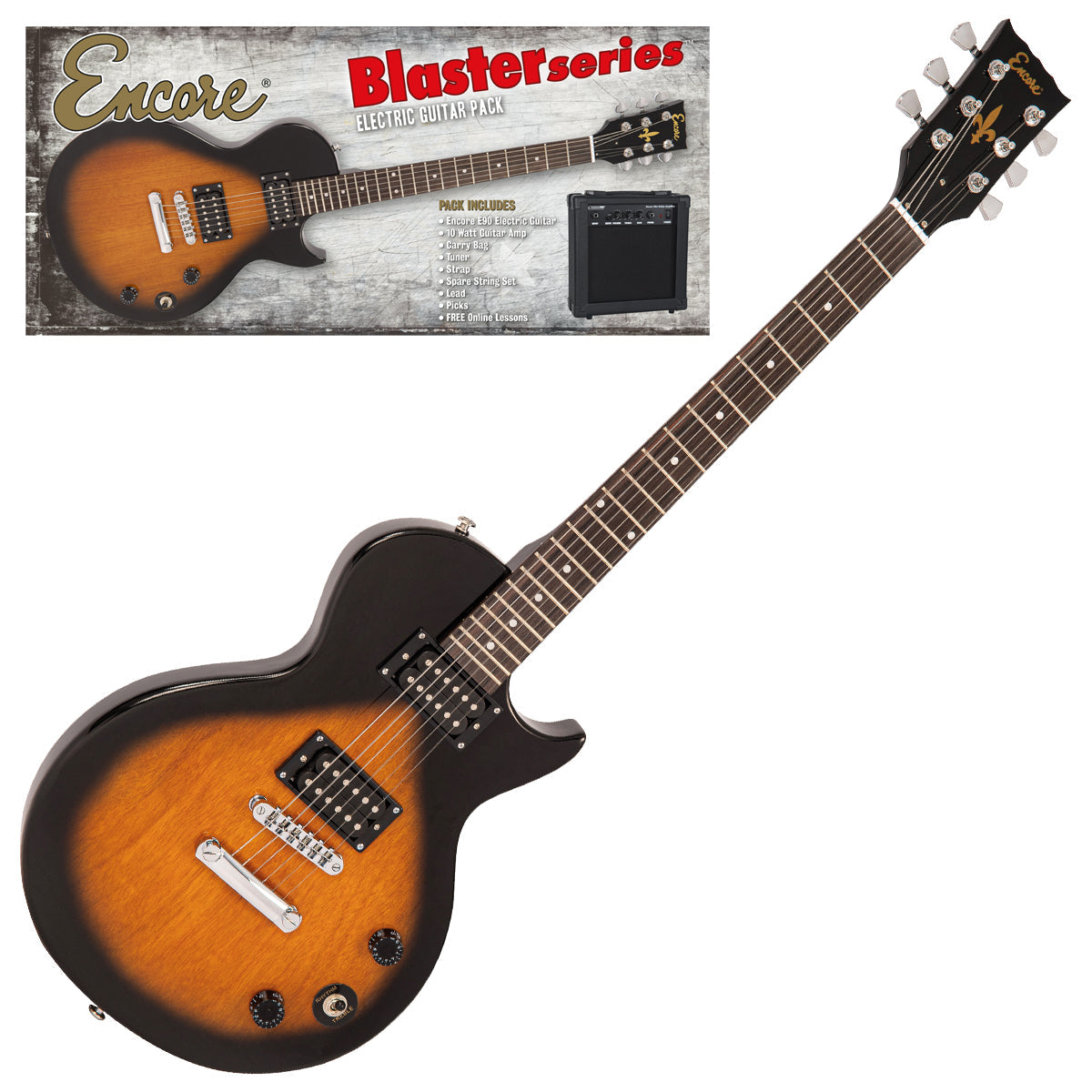 Encore Blaster E90 Electric Guitar Pack | Tobacco Sunburst