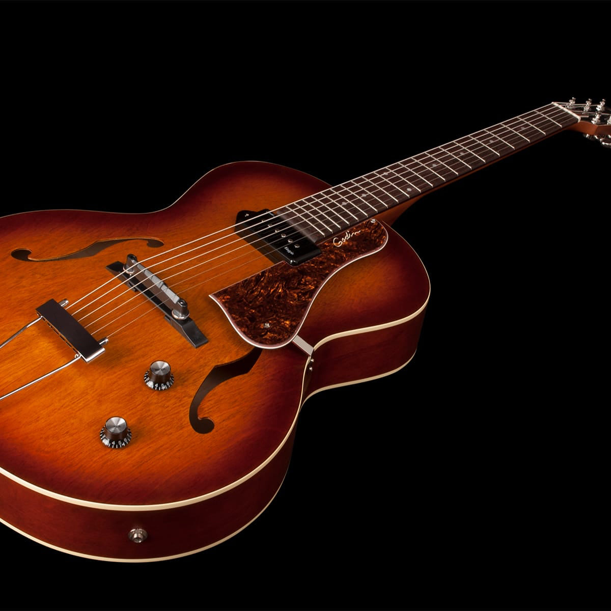 Godin 5th Avenue P90 Semi-Acoustic Guitar | Cognac Burst Kingpin