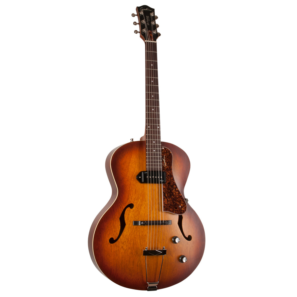 Godin 5th Avenue P90 Semi-Acoustic Guitar | Cognac Burst Kingpin