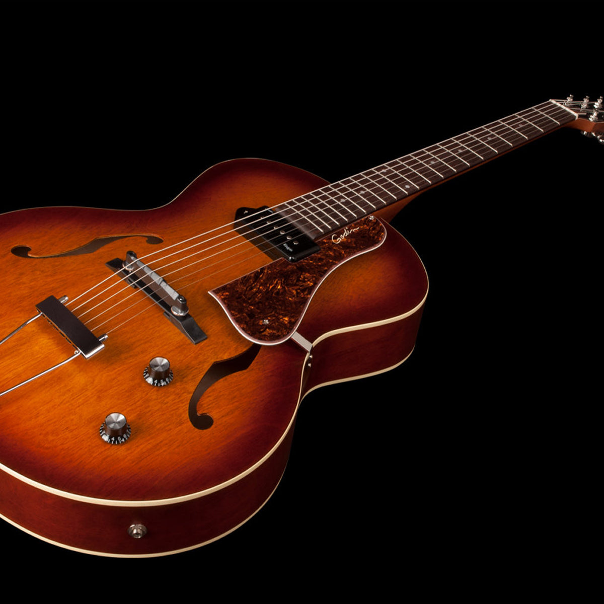 Godin 5th Avenue P90 Semi-Acoustic Guitar | Cognac Burst Kingpin