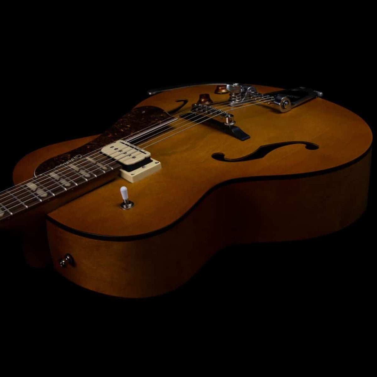 Godin 5th Avenue Jumbo P-Rail Semi-Acoustic Guitar | Harvest Gold