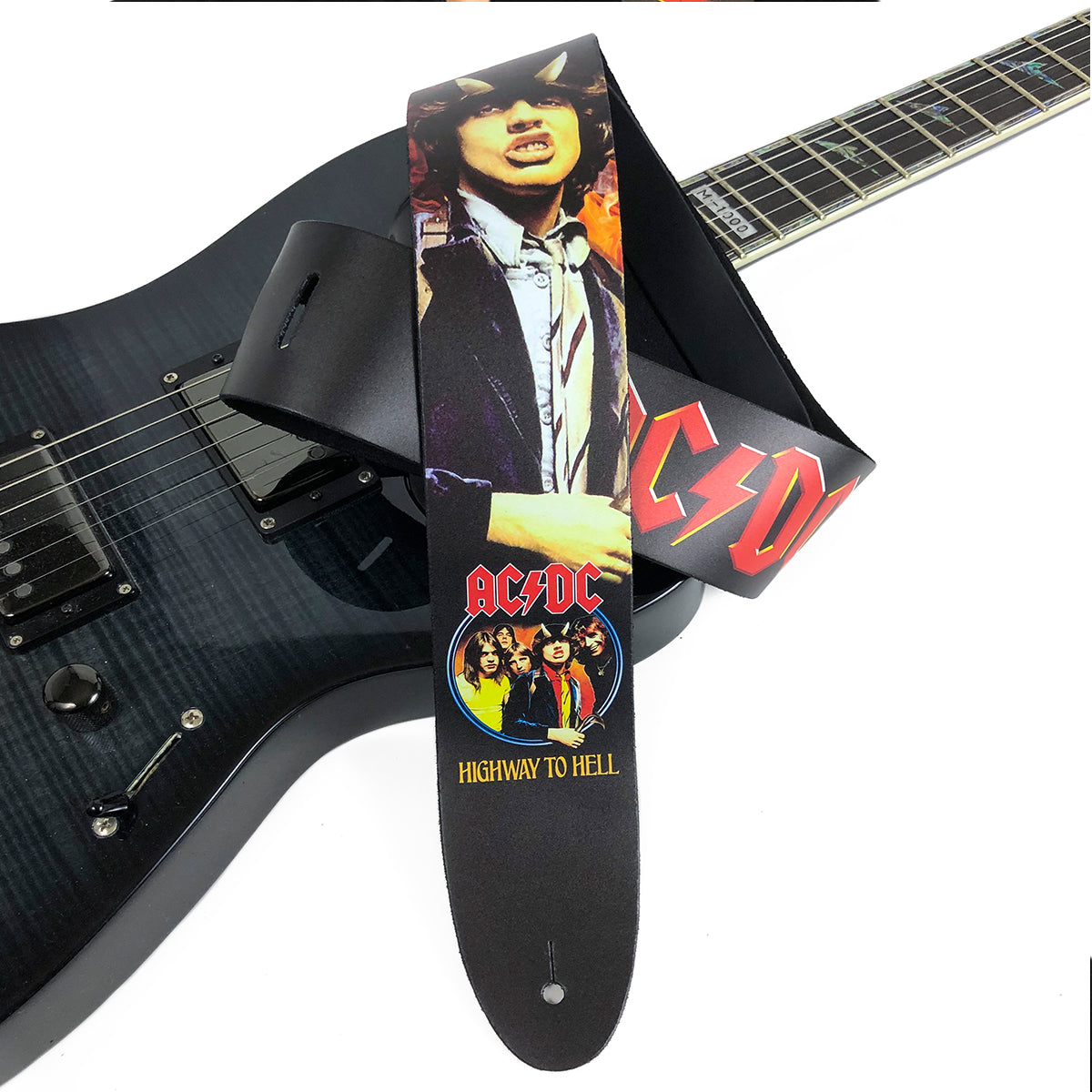 Perri's 2.5" Leather Guitar Strap | ACDC Highway To Hell