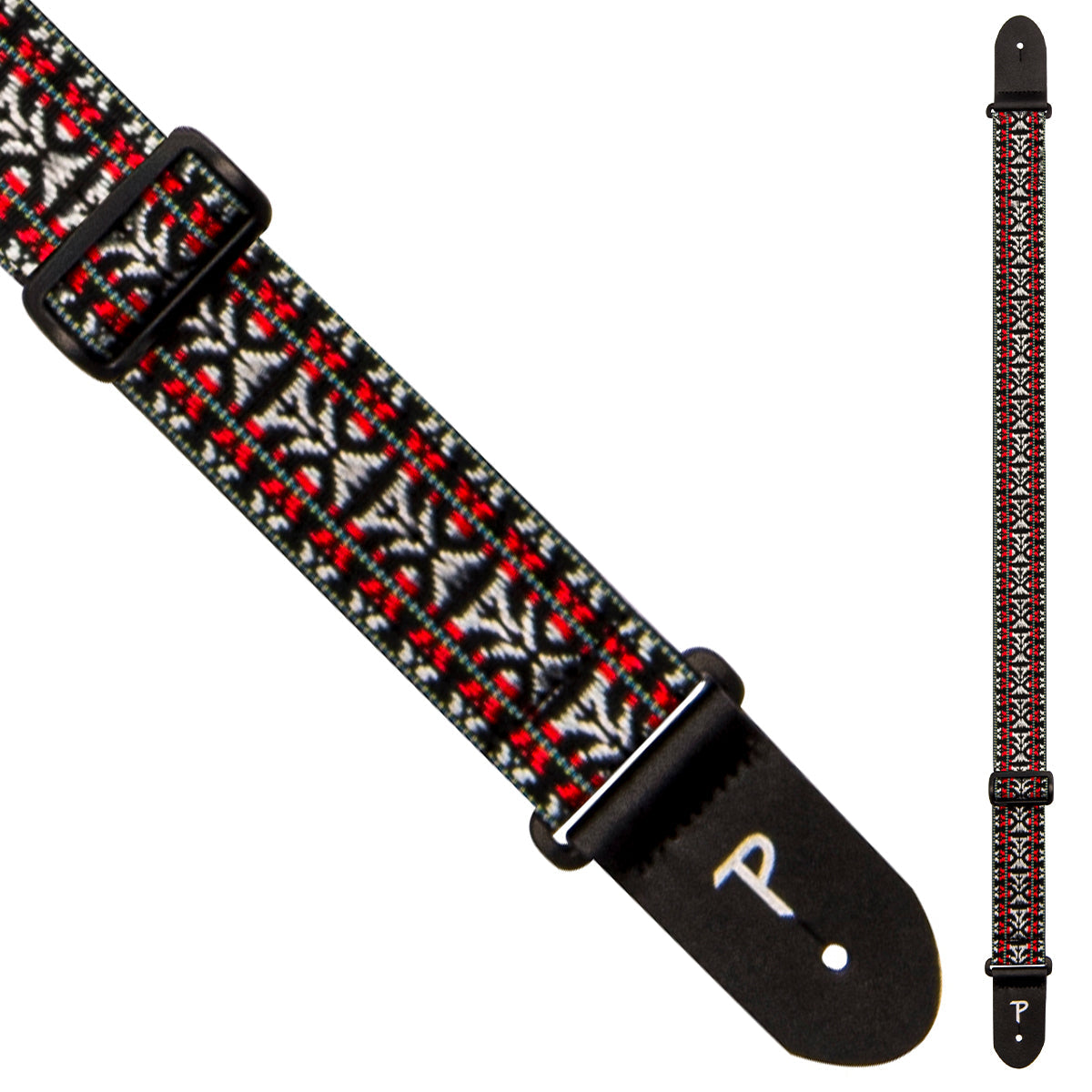 Perri's 2" Retro Hootenanny Poly Guitar Strap - Silver Red