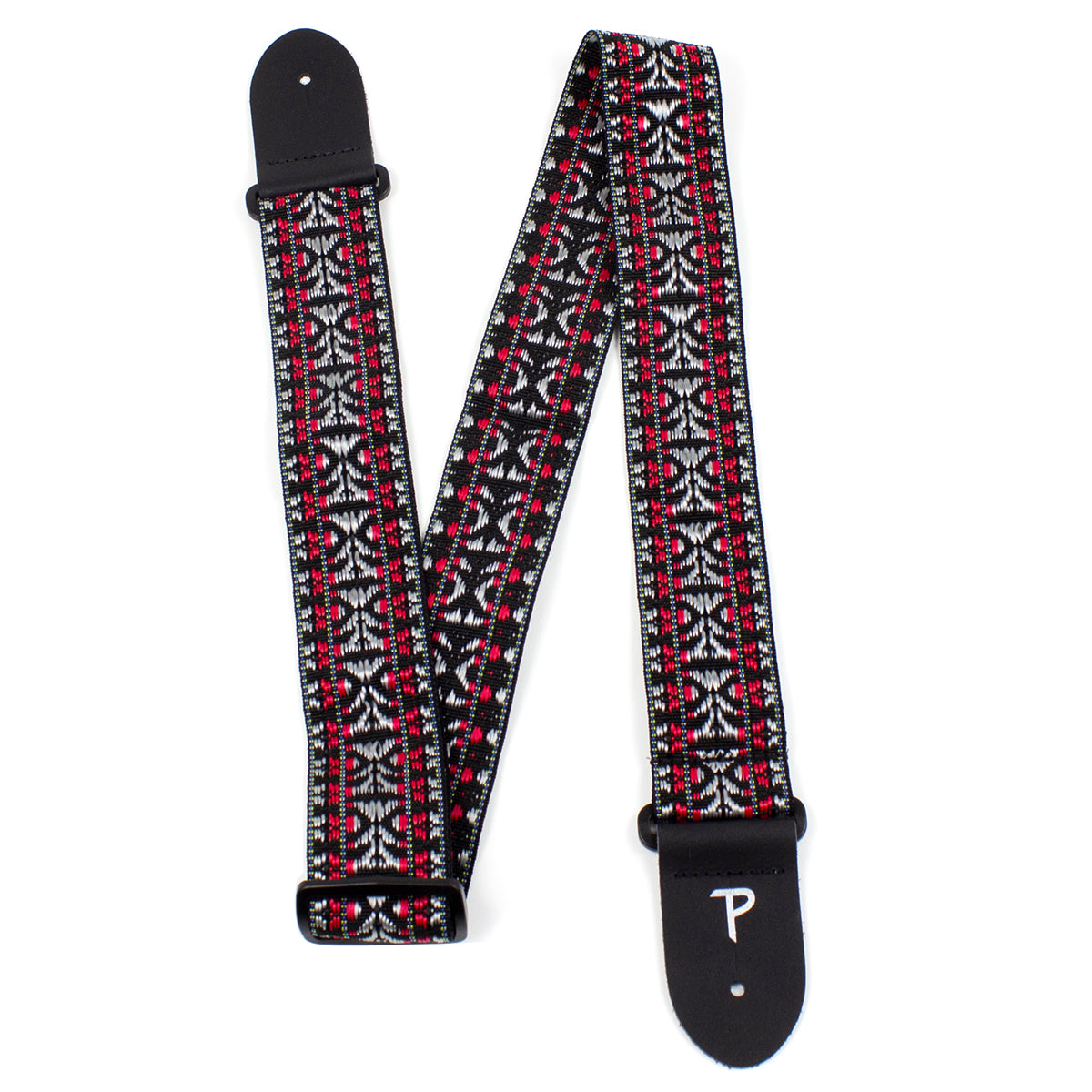 Perri's 2" Retro Hootenanny Poly Guitar Strap - Silver Red