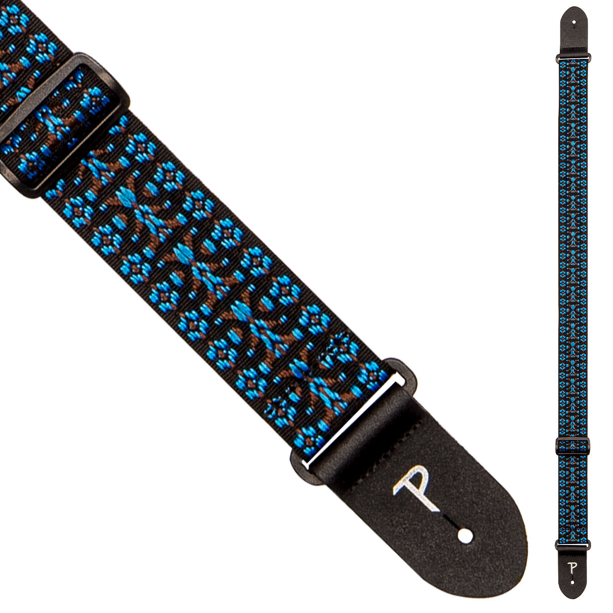 Perri's 2" Retro Hootenanny Poly Guitar Strap - Blue