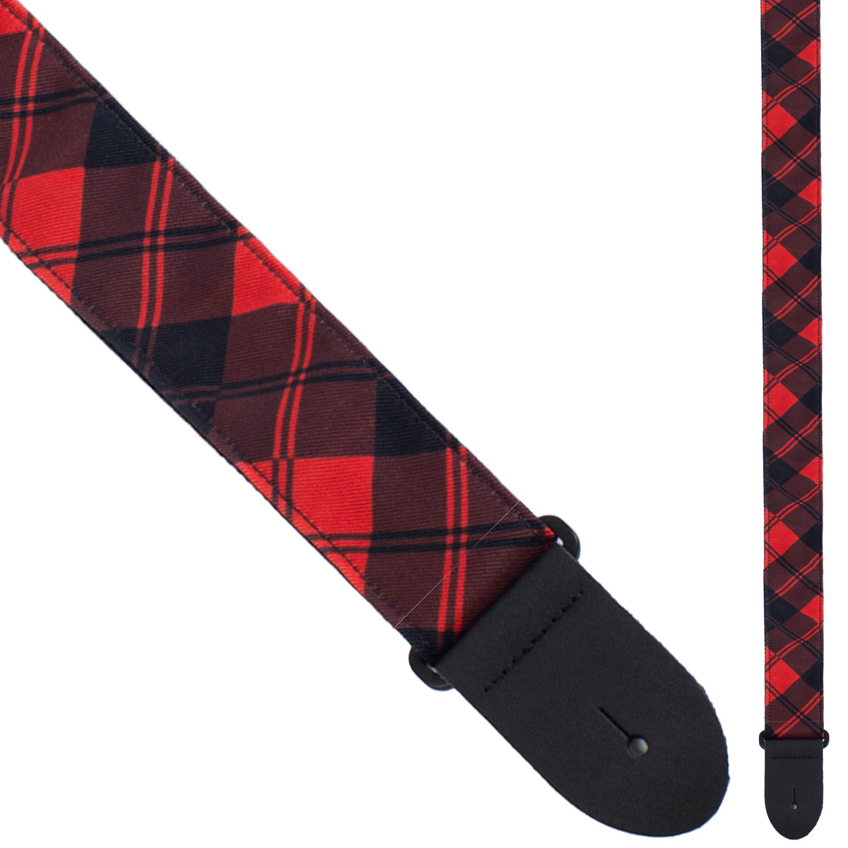 Perri's 2" Fabric Guitar Strap ~ Red/Black Plaid