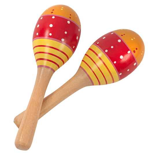 PP World 'Early Years' Wooden Maracas ~ Red/Yellow