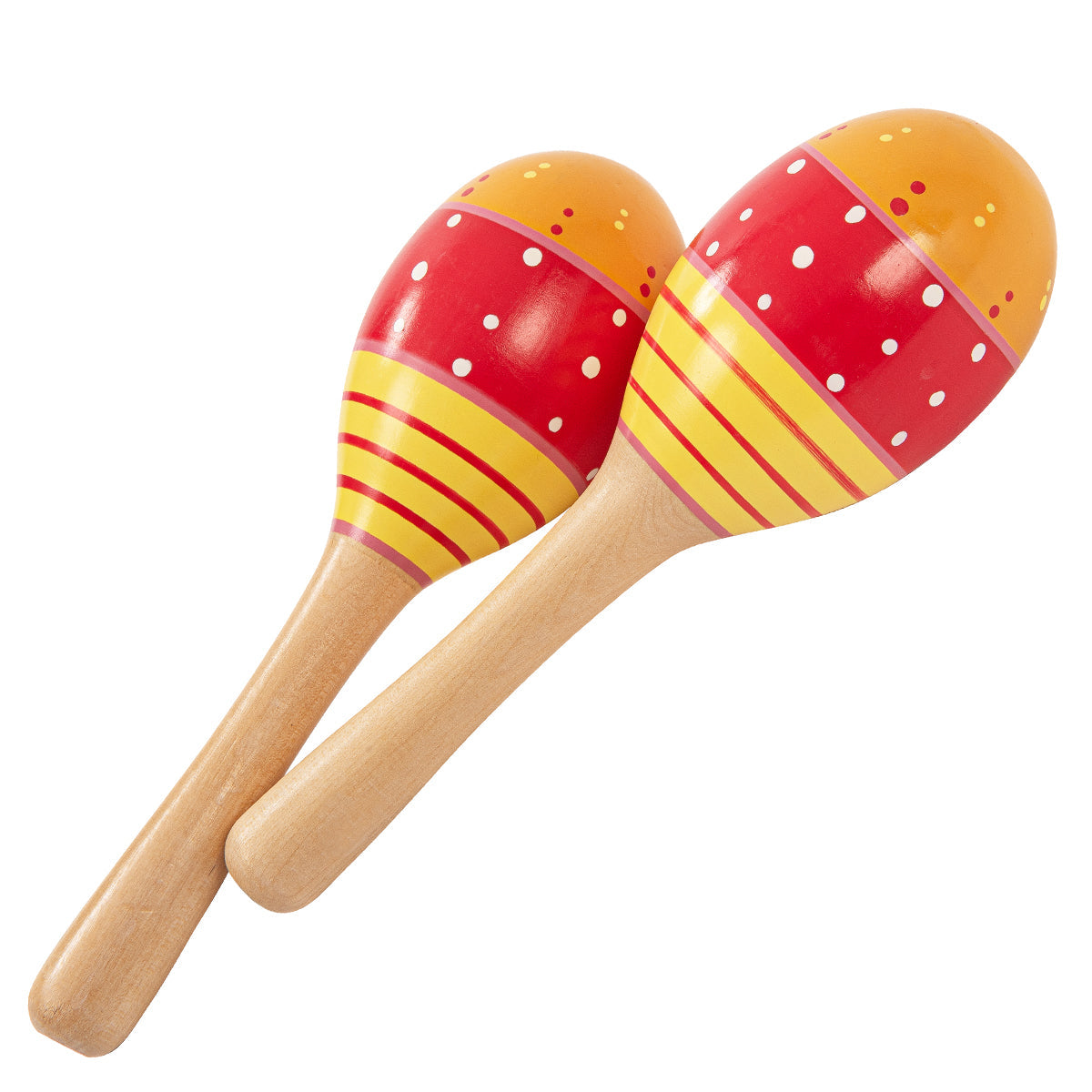 PP World 'Early Years' Wooden Maracas ~ Red/Yellow