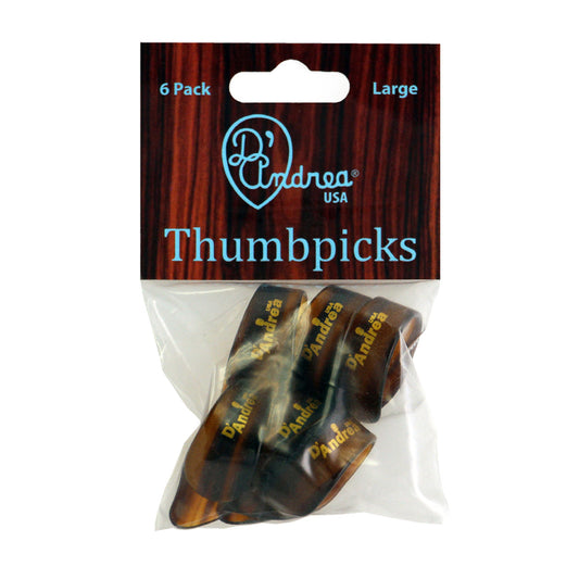 D'Andrea Large Thumb Pick Pack - Shell | 6 Picks