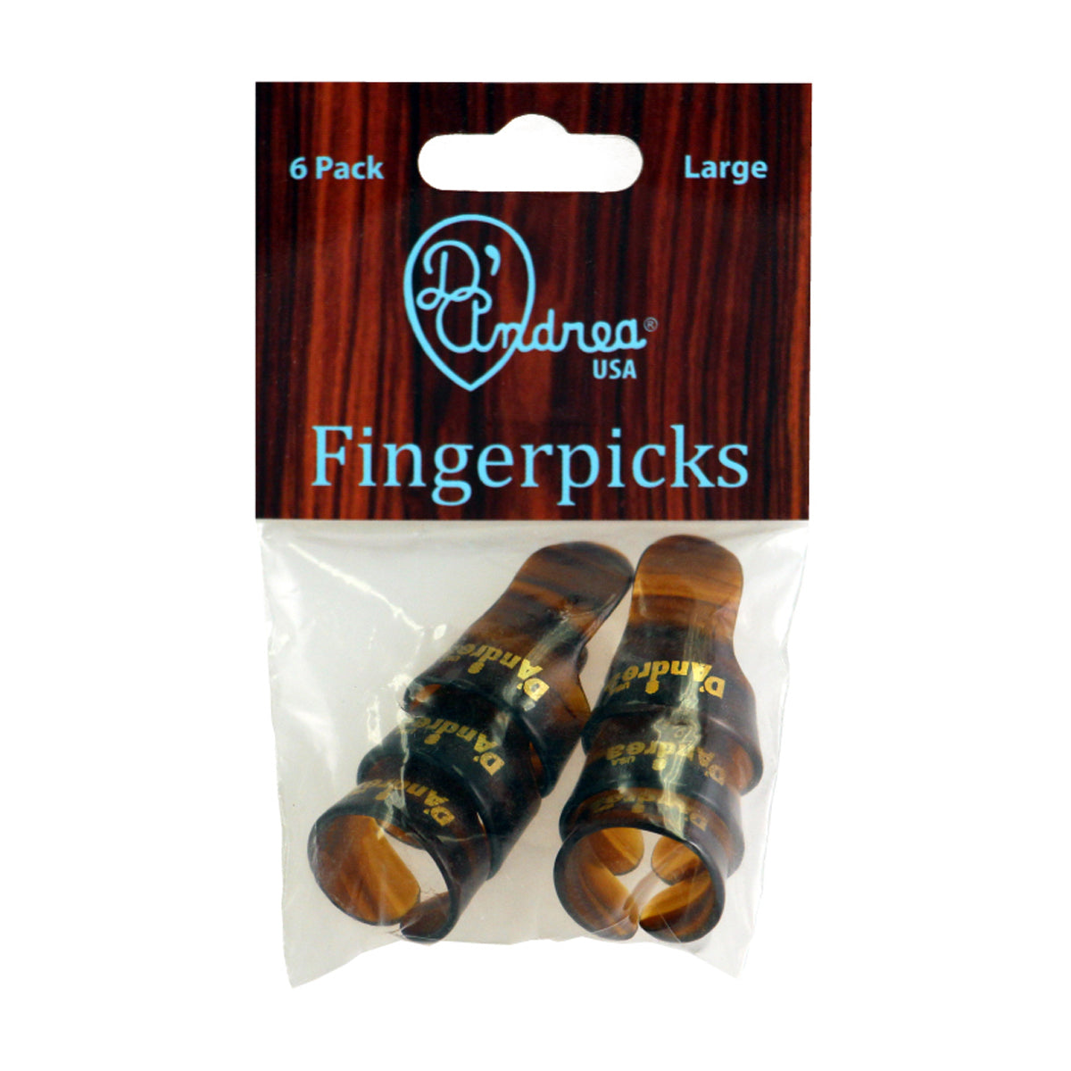 D'Andrea Large Finger Pick Pack | Shell | 6 Picks