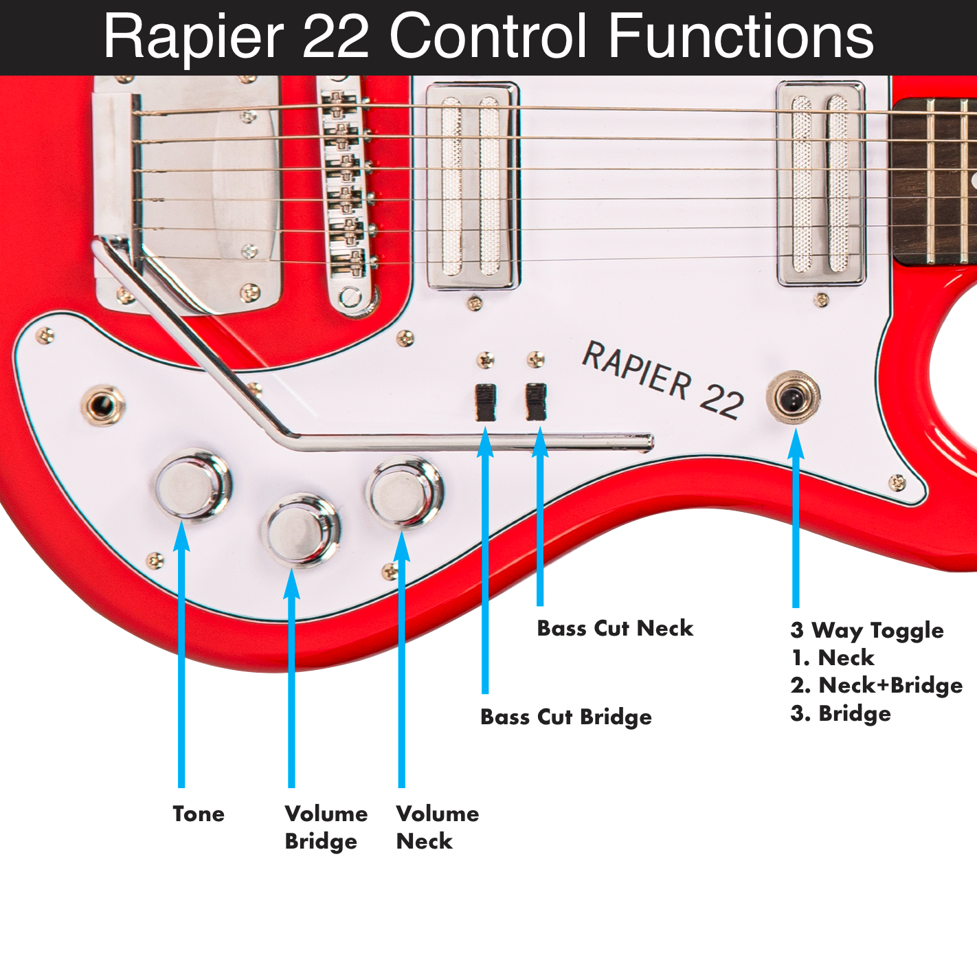 Rapier 22 Electric Guitar | 3 Tone Sunburst