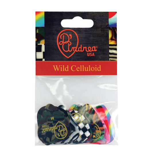 D'Andrea 351 Wild Celluloid Pick Pack ~ Medium ~ 12 Picks