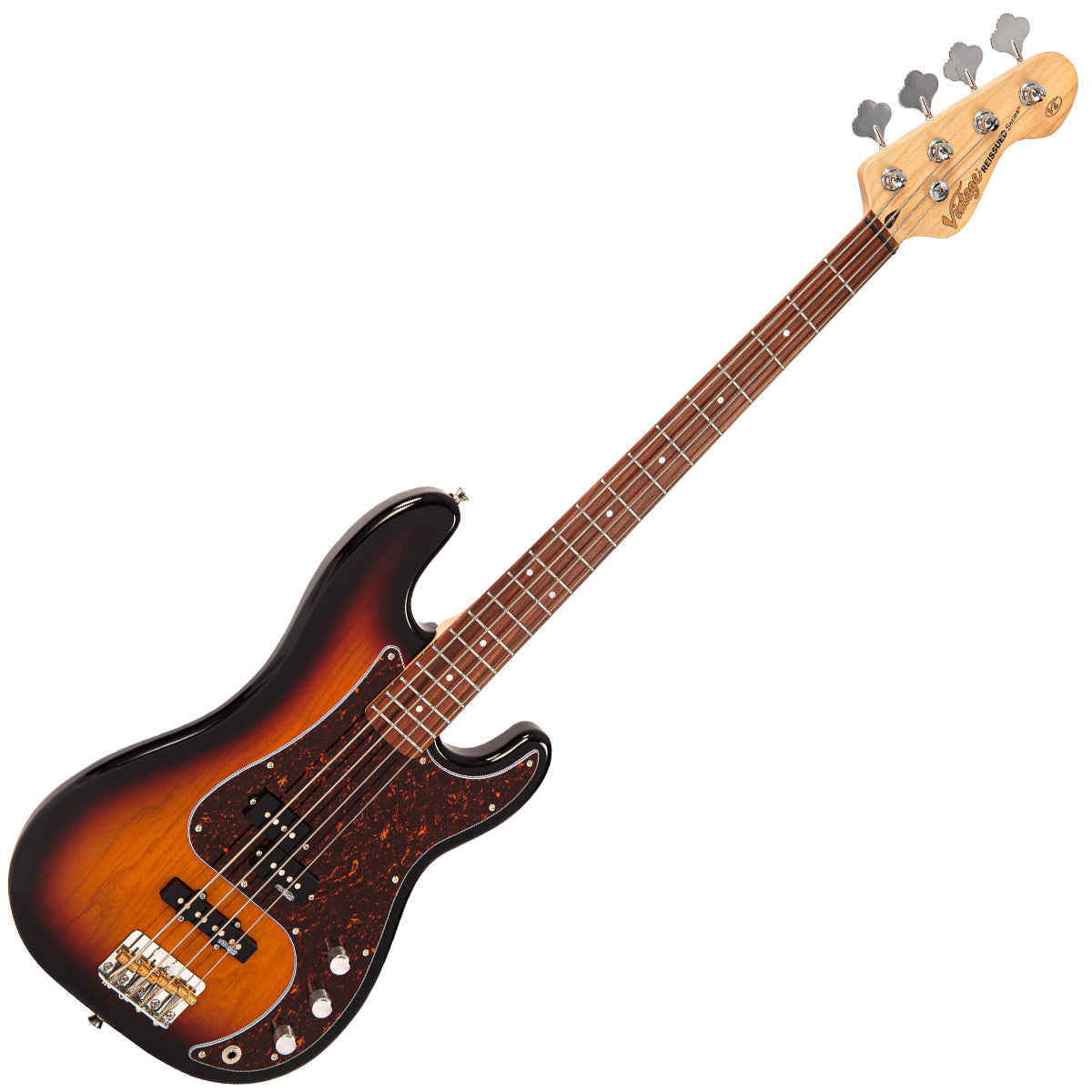 Vintage V42 ReIssued Bass Guitar ~ 3 Tone Sunburst