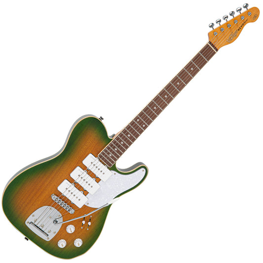 Vintage REVO Series Trio Electric Guitar | Green/Yellow Burst