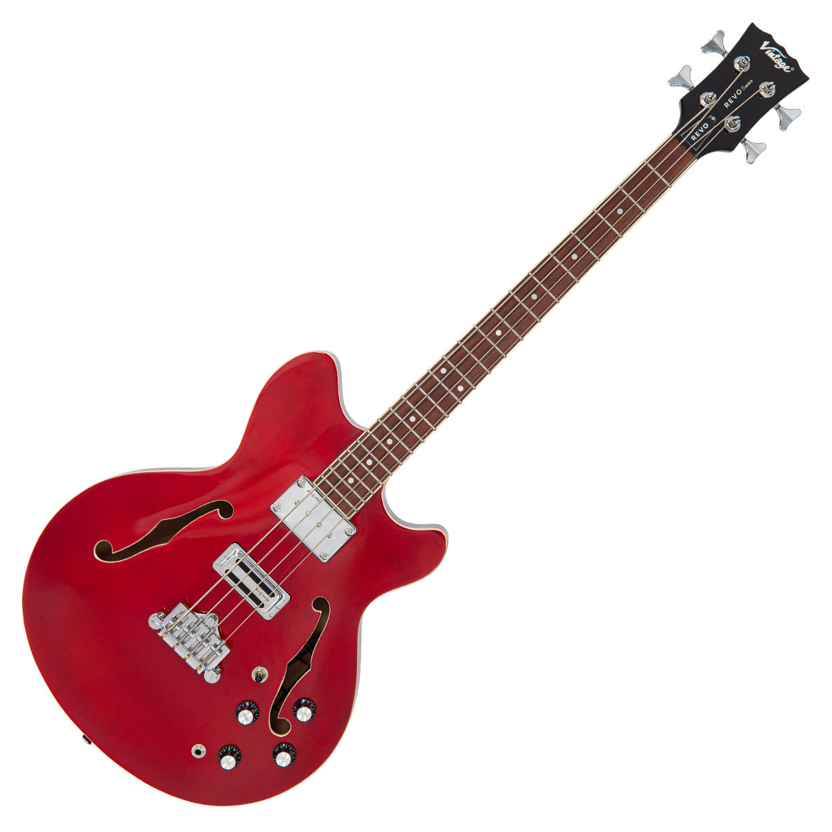 Cherry Red Vintage REVO Series 'Supreme' Semi Acoustic Bass