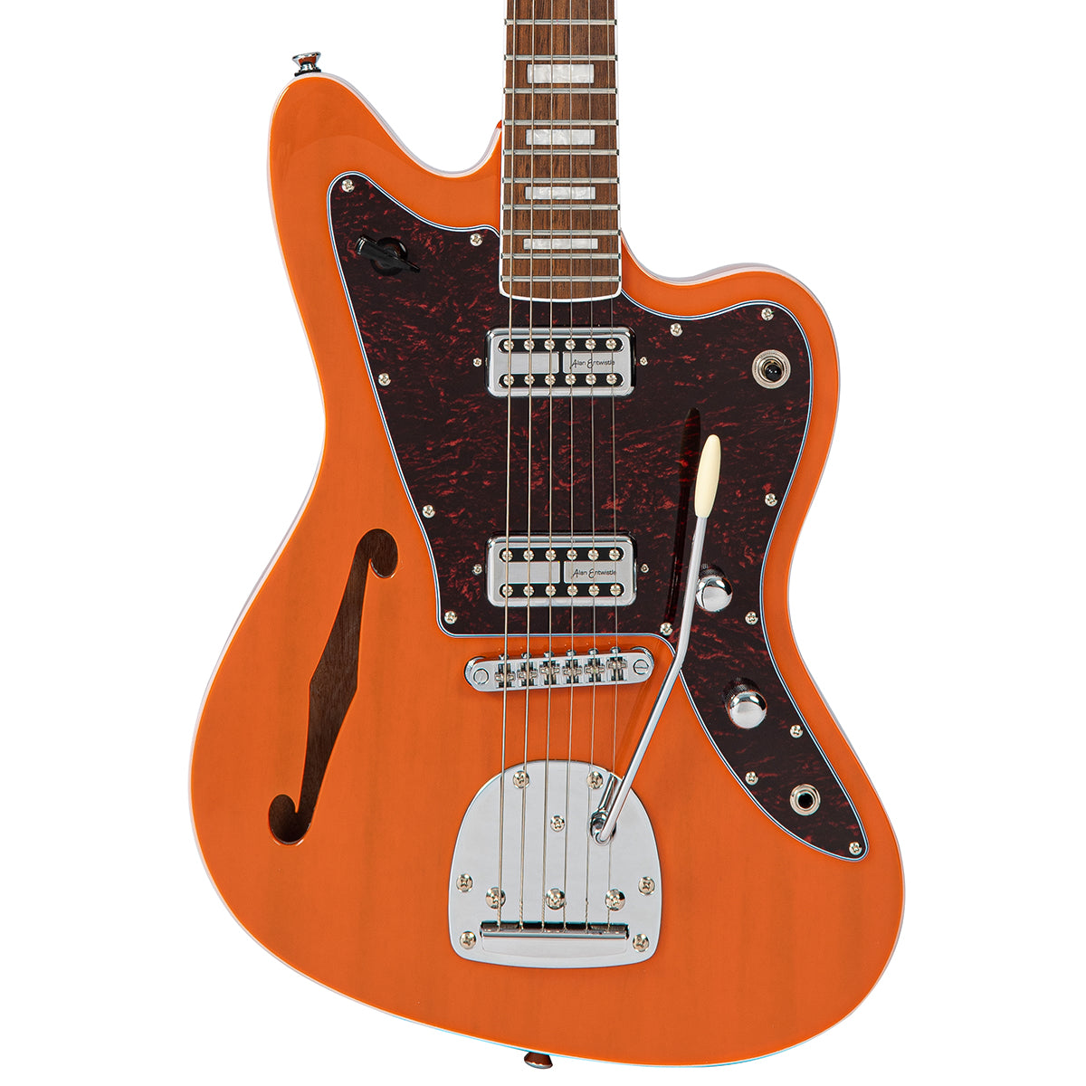 Vintage REVO Series 'Surfmaster' Thinline Twin Electric Guitar ~ Trans Orange