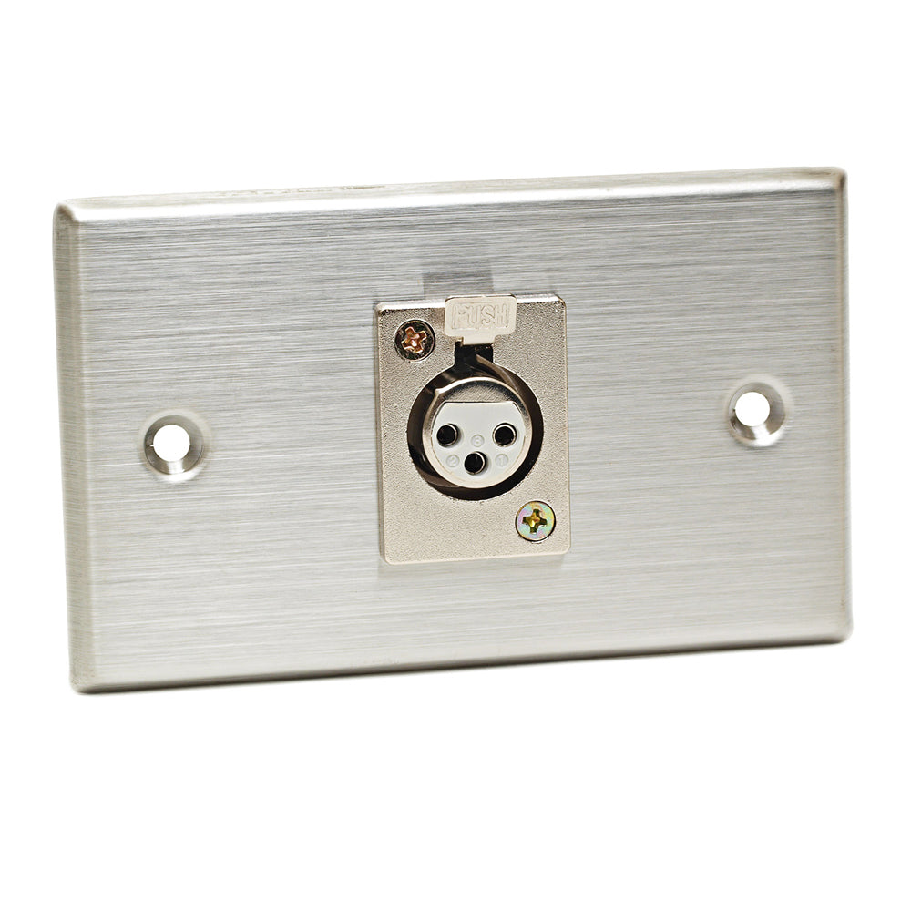 CAD Stainless Steel Wall Plate | 1 x XLR-F Connector