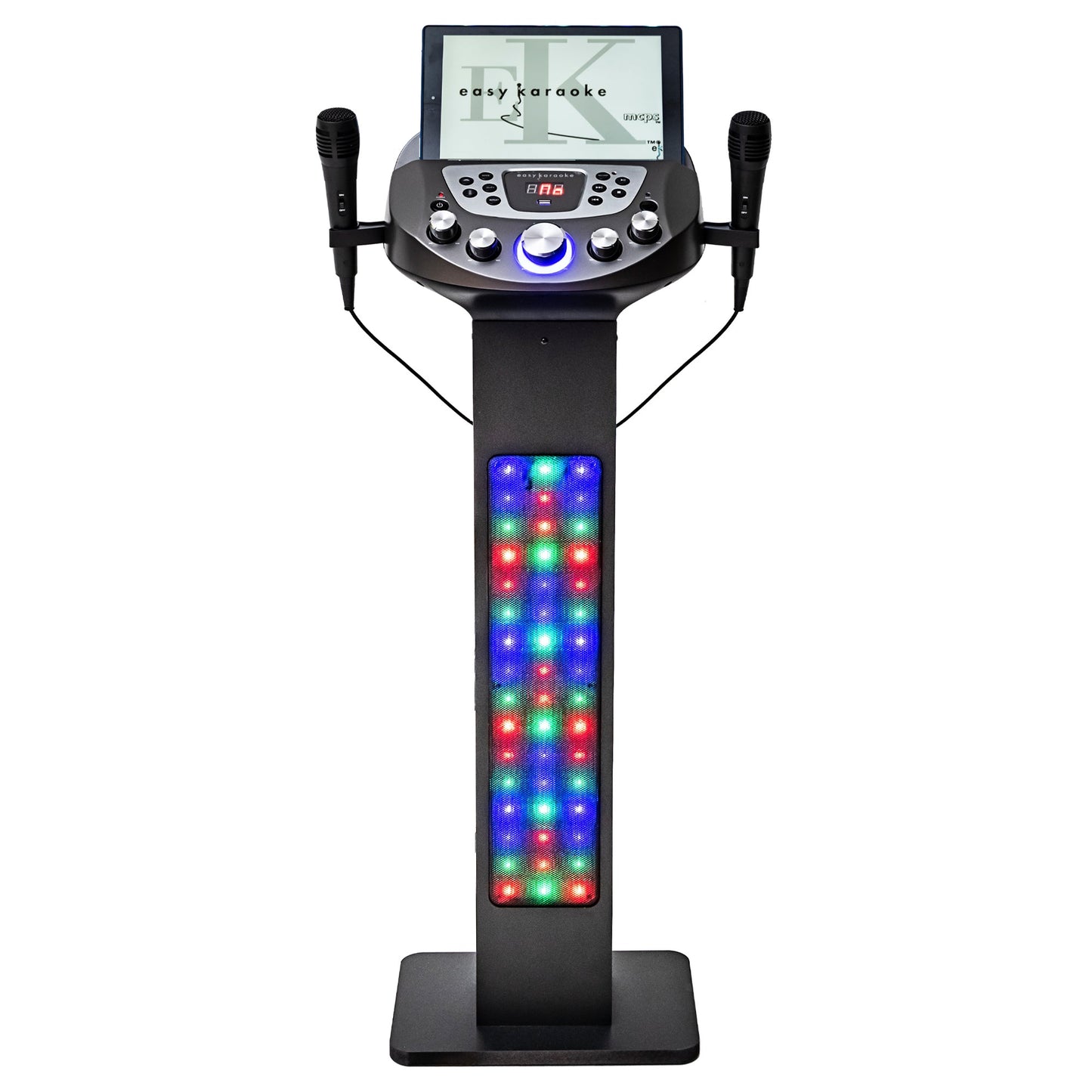 Easy Karaoke Smart Bluetooth® Pedestal Karaoke System with Light Effects + 2 Mics