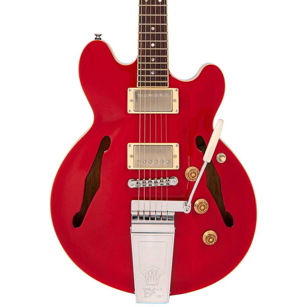 Fret-King Elise Custom with vintage style Vibrato | Cherry Red