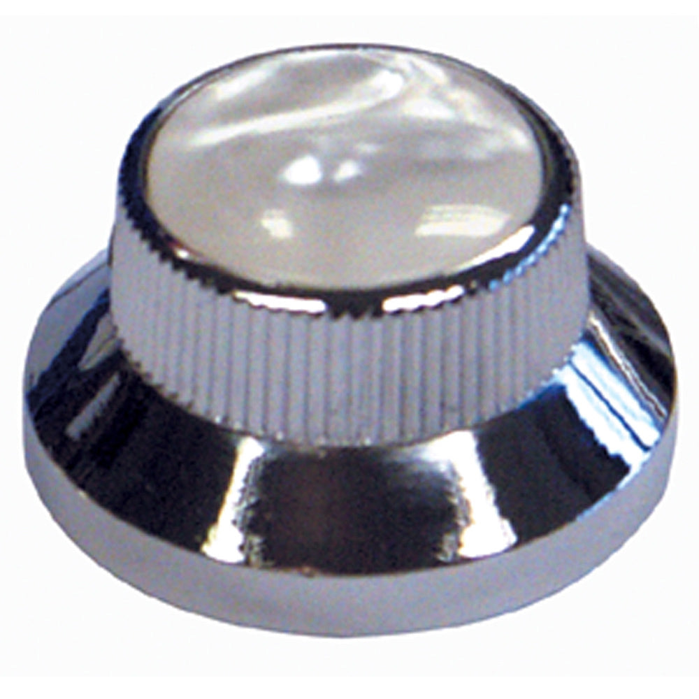 Guitar Tech Control Knobs | Chrome/White Pearloid