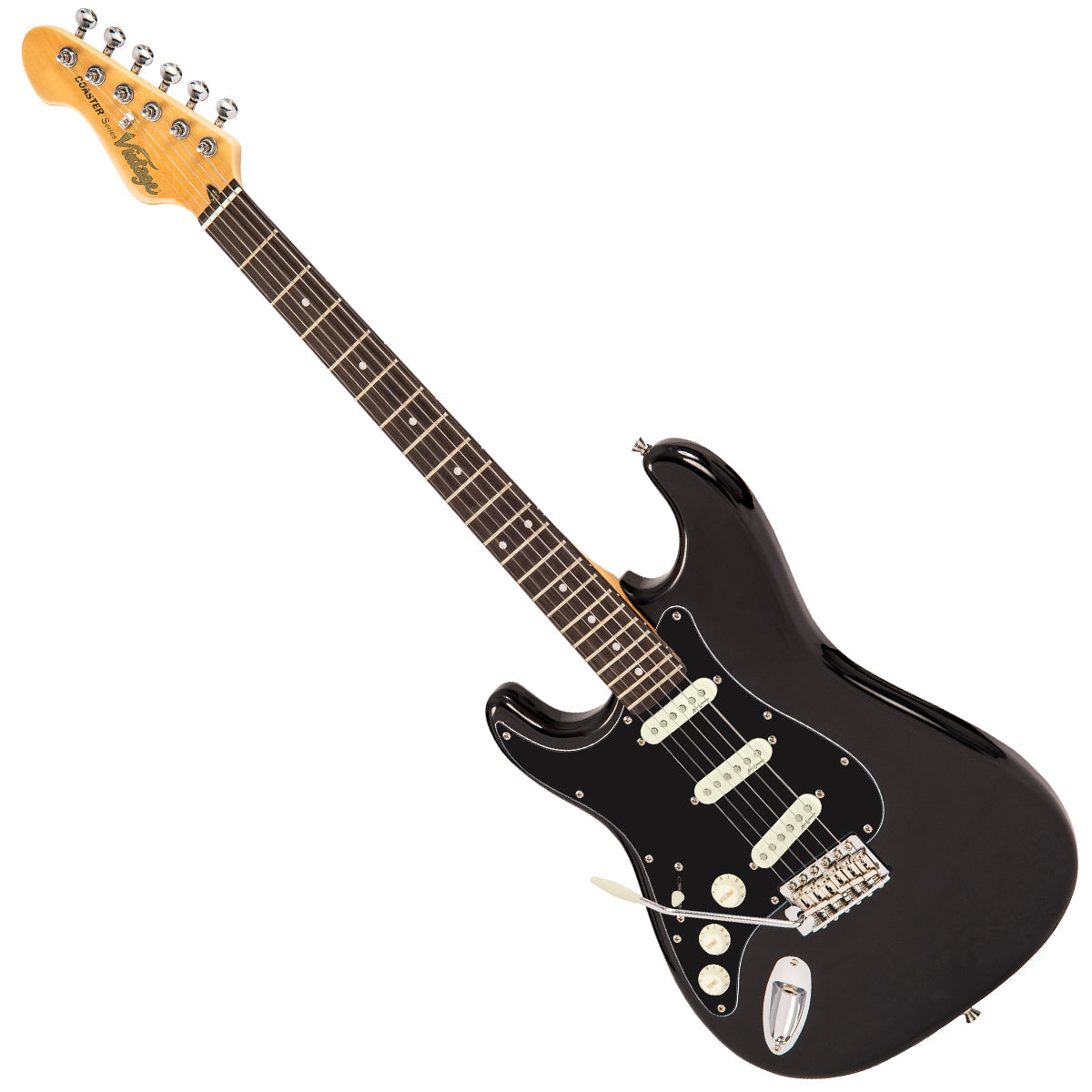 Vintage V60 Coaster Series Electric Guitar | Left Hand Gloss Black