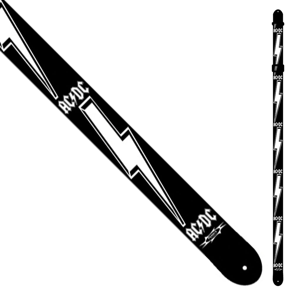 Perri's Polyester Guitar Strap | AC/DC | Black/White Strike