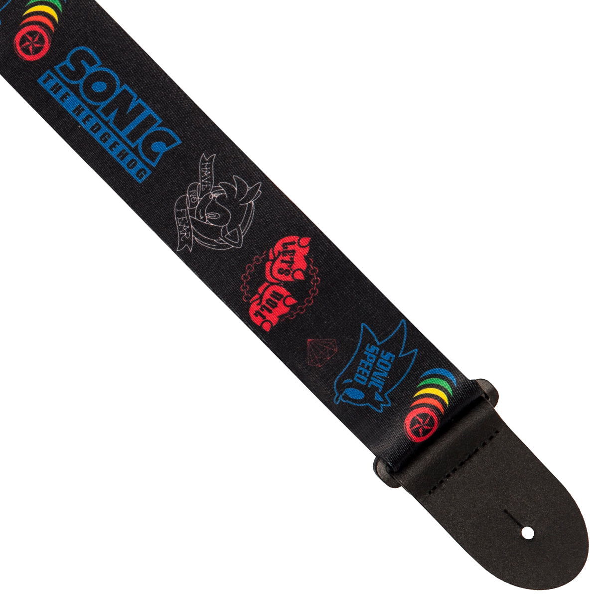 Perri's Official Sonic The Hedgehog Polyester 2" Guitar Strap | Black/Blue/Red