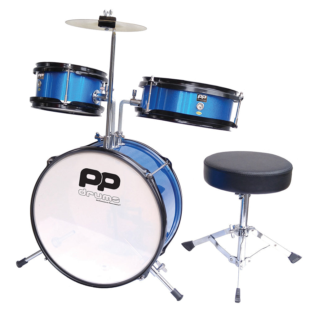 PP Drums Junior 3 Piece Drum Kit | Metallic Blue