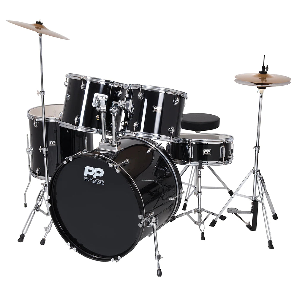 PP Drums Full Size 5 Piece Drum Kit | Black