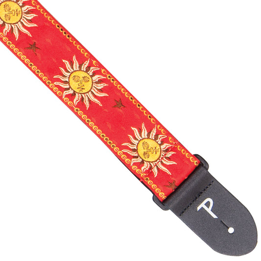 Perri's Cotton Jacquard Guitar Strap - Yellow Suns