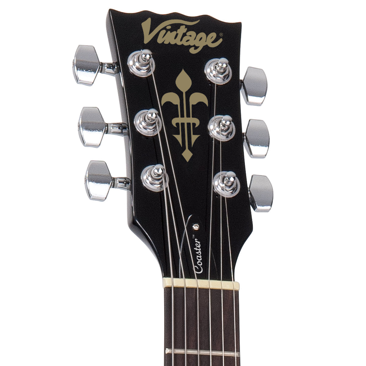 Vintage V10 Coaster Series Electric Guitar | Gloss Black