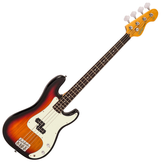 Vintage V40 Coaster Series Bass Guitar | 3 Tone Sunburst