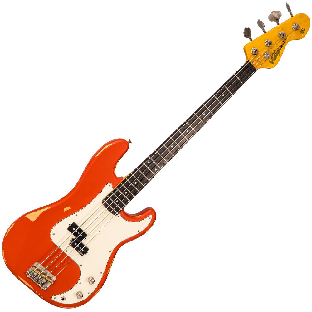 Vintage V4 ICON Bass | Distressed Firenza Red