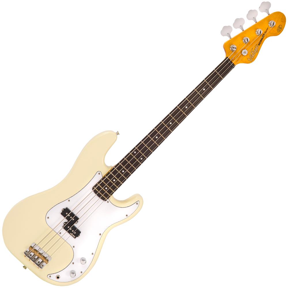 Vintage V4 Reissued Bass | Vintage White