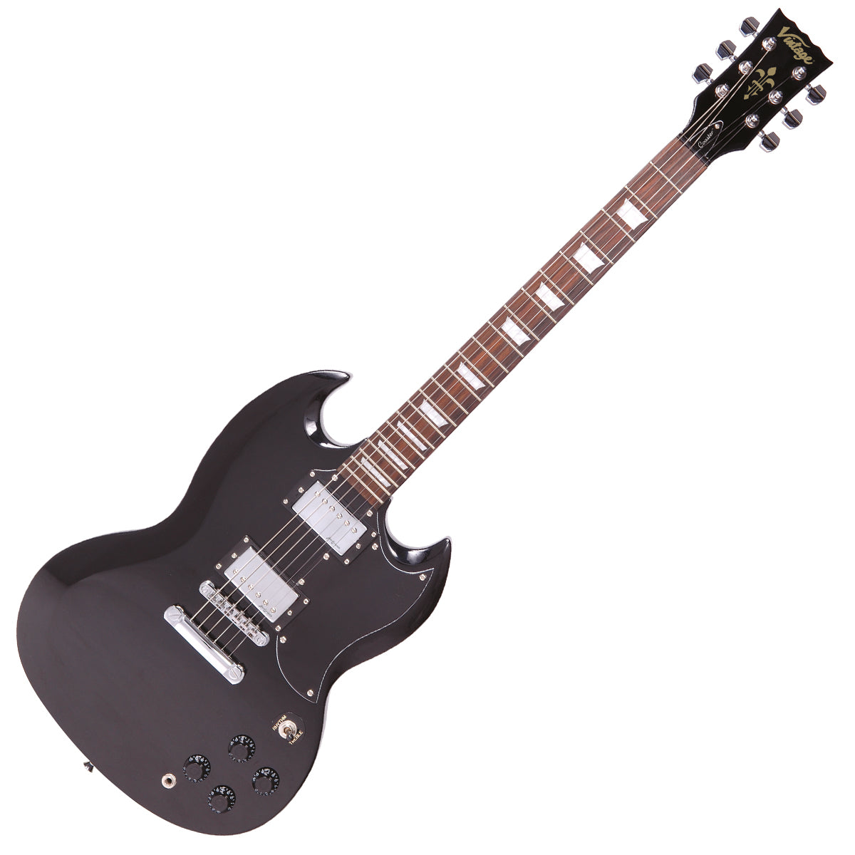 Vintage V69 Coaster Series Electric Guitar Pack Gloss Black