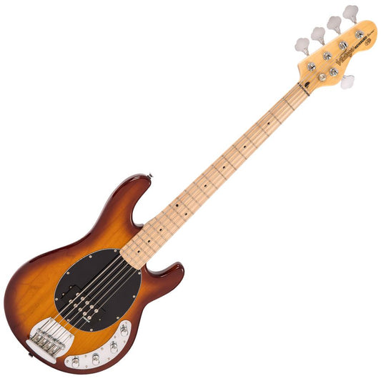 Vintage V96 Re-Issued 5-String Active Bass | Flamed Tobacco Sunburst