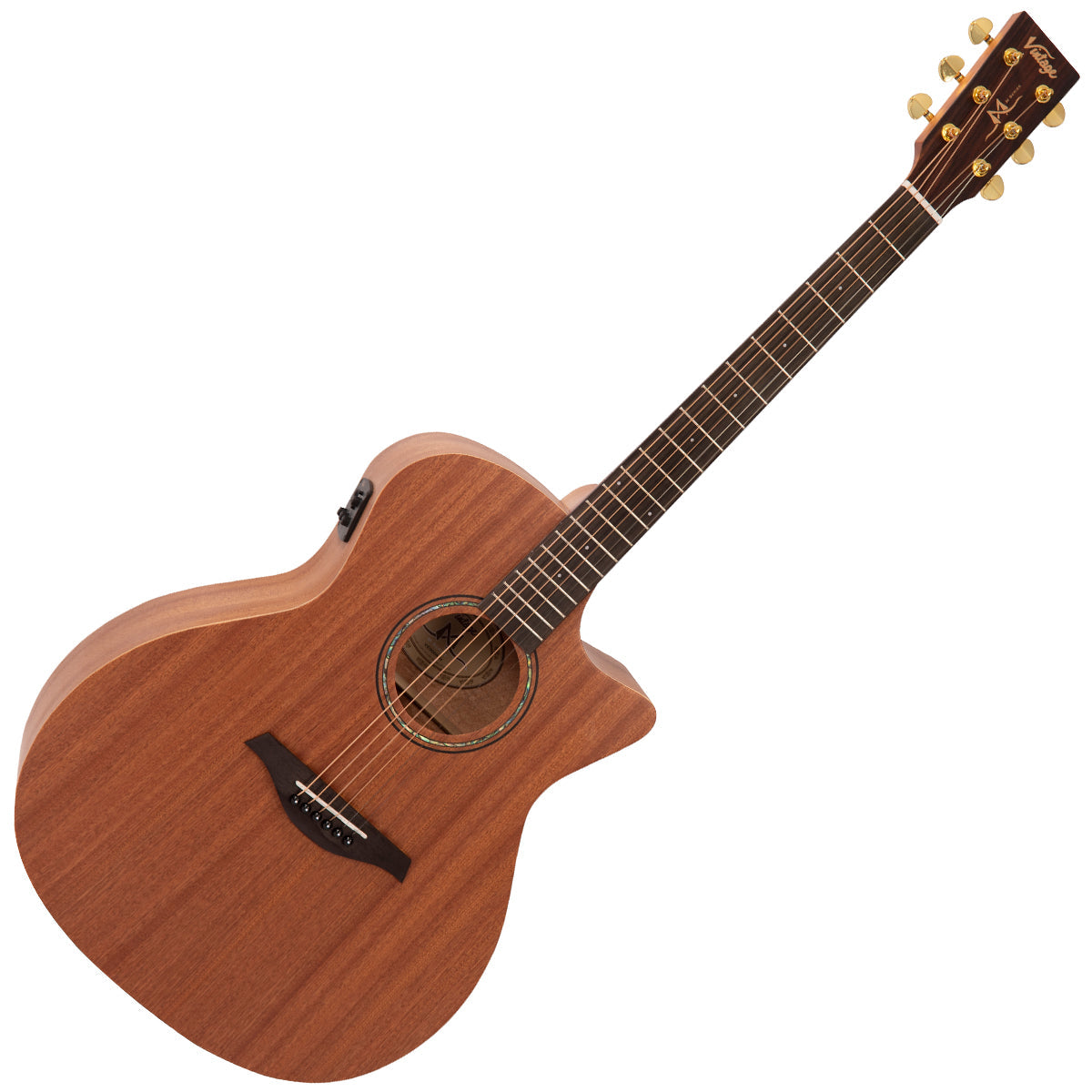 Vintage Mahogany Series 'Grand Auditorium' Cut-Away Electro-Acoustic Guitar | Satin Mahogany