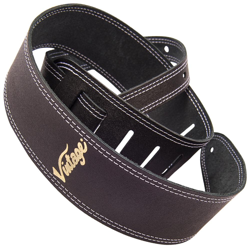 Vintage Leather Guitar Strap | Black