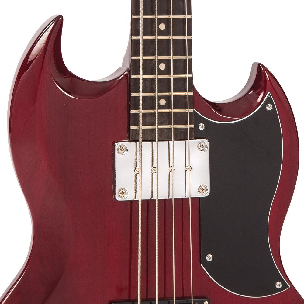 Vintage VS4 Reissued Bass Guitar | Cherry Red