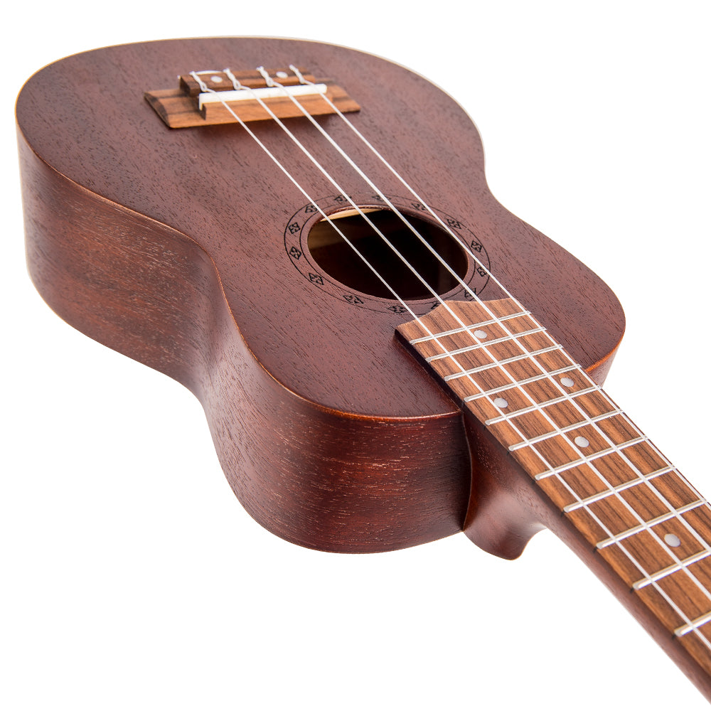 Laka Sapele Series Soprano Ukulele & Bag | Chocolate