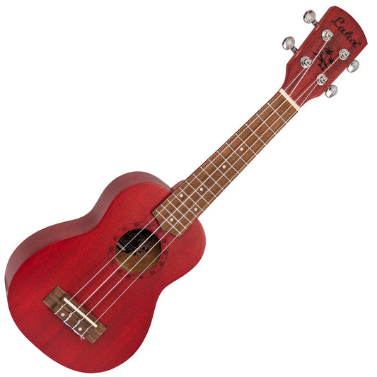 Laka Sapele Series Soprano Ukulele & Bag | Red