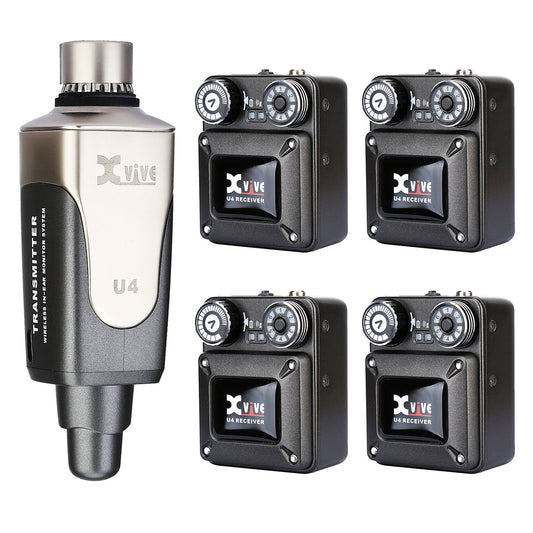 Xvive In-Ear Monitor Wireless System with 4 Receivers