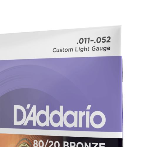 D'Addario EJ13 | 11-52 Custom Light, 80/20 Bronze D'Addario 